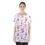 Pink Woodland Animals, Koteto Skirt Hem Sports Top