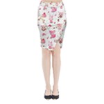 Pink Woodland Animals, Koteto Midi Wrap Pencil Skirt