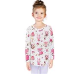 Pink Woodland Animals, Koteto Kids  Long Sleeve T-Shirt