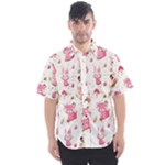 Pink Woodland Animals, Koteto Men s Short Sleeve Shirt