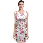 Pink Woodland Animals, Koteto Sleeveless Velvet Midi Dress