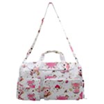 Pink Woodland Animals, Koteto Sports Gym Duffle Bag with Shoe Compartment