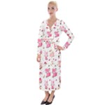 Pink Woodland Animals, Koteto Velvet Maxi Wrap Dress