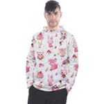 Pink Woodland Animals, Koteto Men s Pullover Hoodie