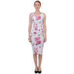 Pink Woodland Animals, Koteto Sleeveless Pencil Dress