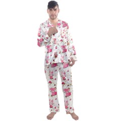 Men s Long Sleeve Satin Pajamas Set 