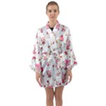 Pink Woodland Animals, Koteto Long Sleeve Satin Kimono