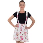 Pink Woodland Animals, Koteto Velvet Suspender Skater Skirt