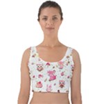 Pink Woodland Animals, Koteto Velvet Crop Top