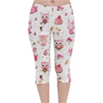 Pink Woodland Animals, Koteto Velvet Capri Leggings 