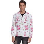 Pink Woodland Animals, Koteto Men s High Neck Windbreaker