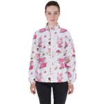 Pink Woodland Animals, Koteto Women s High Neck Windbreaker