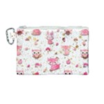 Pink Woodland Animals, Koteto Canvas Cosmetic Bag (Medium)