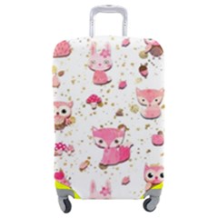 Pink Woodland Animals, Koteto Luggage Cover (Medium) from ArtsNow.com