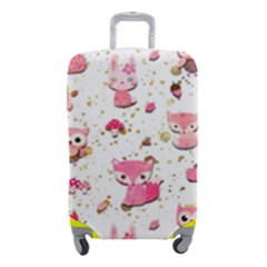 Pink Woodland Animals, Koteto Luggage Cover (Small) from ArtsNow.com