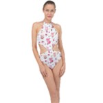 Pink Woodland Animals, Koteto Halter Side Cut Swimsuit