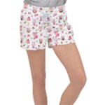 Pink Woodland Animals, Koteto Women s Velour Lounge Shorts