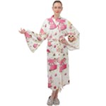 Pink Woodland Animals, Koteto Maxi Velvet Kimono