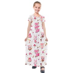 Kids  Short Sleeve Maxi Dress 