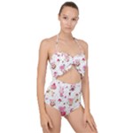 Pink Woodland Animals, Koteto Scallop Top Cut Out Swimsuit