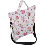 Pink Woodland Animals, Koteto Fold Over Handle Tote Bag