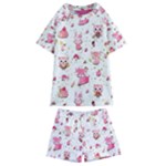 Pink Woodland Animals, Koteto Kids  Swim T-Shirt and Shorts Set