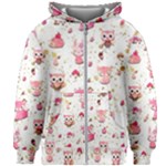 Pink Woodland Animals, Koteto Kids  Zipper Hoodie Without Drawstring