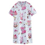 Pink Woodland Animals, Koteto Kids  Boyleg Half Suit Swimwear