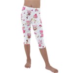 Pink Woodland Animals, Koteto Kids  Lightweight Velour Capri Leggings 