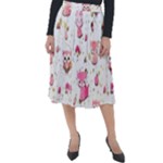 Pink Woodland Animals, Koteto Classic Velour Midi Skirt 