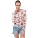 Pink Woodland Animals, Koteto Banded Bottom Chiffon Top