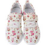 Pink Woodland Animals, Koteto Men s Velcro Strap Shoes