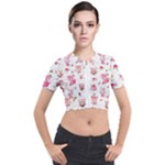 Pink Woodland Animals, Koteto Short Sleeve Cropped Jacket