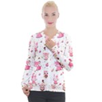 Pink Woodland Animals, Koteto Casual Zip Up Jacket