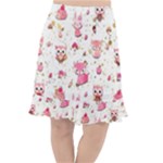 Pink Woodland Animals, Koteto Fishtail Chiffon Skirt