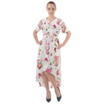 Pink Woodland Animals, Koteto Front Wrap High Low Dress