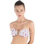 Pink Woodland Animals, Koteto Twist Bandeau Bikini Top