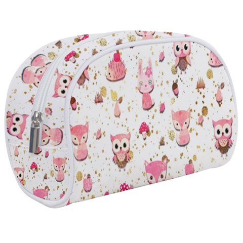 Pink Woodland Animals, Koteto Make Up Case (Medium) from ArtsNow.com