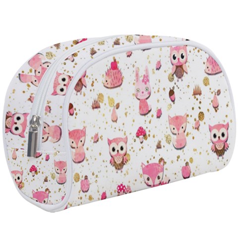 Pink Woodland Animals, Koteto Make Up Case (Large) from ArtsNow.com