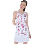 Pink Woodland Animals, Koteto Racer Back Mesh Tank Top