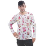 Pink Woodland Animals, Koteto Men s Pique Long Sleeve T-Shirt