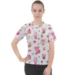 Pink Woodland Animals, Koteto Women s Sport Raglan T-Shirt