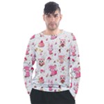 Pink Woodland Animals, Koteto Men s Long Sleeve Raglan T-Shirt