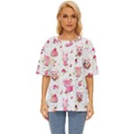 Pink Woodland Animals, Koteto Oversized Basic T-Shirt