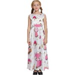 Pink Woodland Animals, Koteto Kids  Satin Sleeveless Maxi Dress