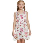 Pink Woodland Animals, Koteto Kids  Sleeveless Tiered Mini Dress