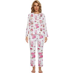 Womens  Long Sleeve Lightweight Pajamas Set 