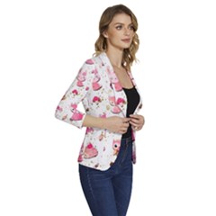 Women s One-Button 3/4 Sleeve Short Jacket 