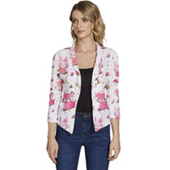 Women s Casual 3/4 Sleeve Spring Jacket 