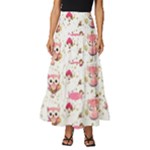 Pink Woodland Animals, Koteto Tiered Ruffle Maxi Skirt